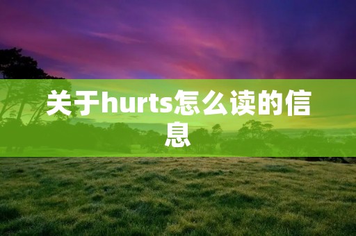 关于hurts怎么读的信息