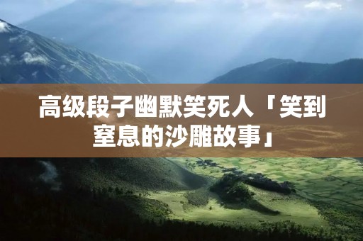 高级段子幽默笑死人「笑到窒息的沙雕故事」