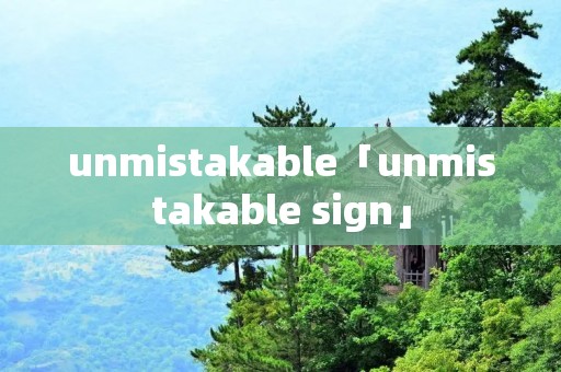 unmistakable「unmistakable sign」 unmistakable「unmistakable sign」