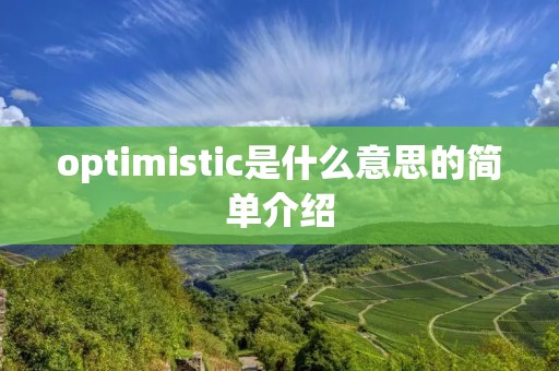 optimistic是什么意思的简单介绍