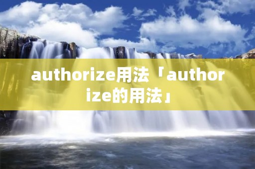 authorize用法「authorize的用法」