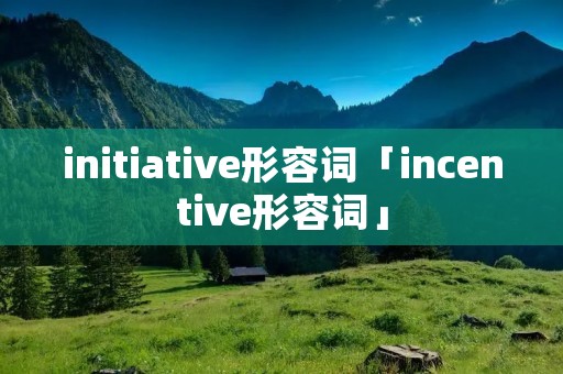 initiative形容词「incentive形容词」
