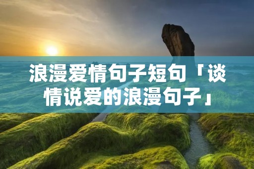 浪漫爱情句子短句「谈情说爱的浪漫句子」