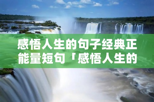 感悟人生的句子经典正能量短句「感悟人生的句子经典正能量短句300字」