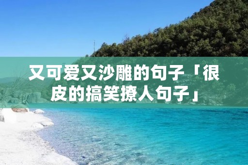 又可爱又沙雕的句子「很皮的搞笑撩人句子」