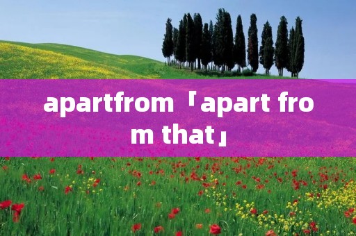 apartfrom「apart from that」