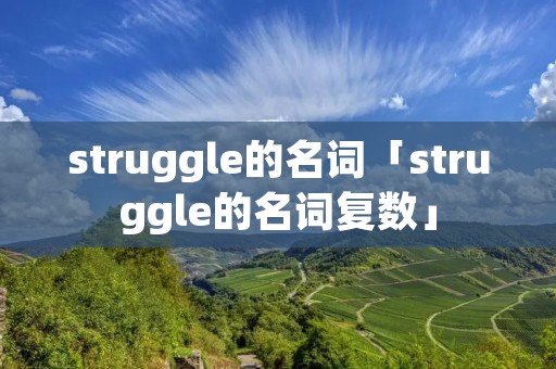 struggle的名词「struggle的名词复数」 struggle的名词「struggle的名词复数」