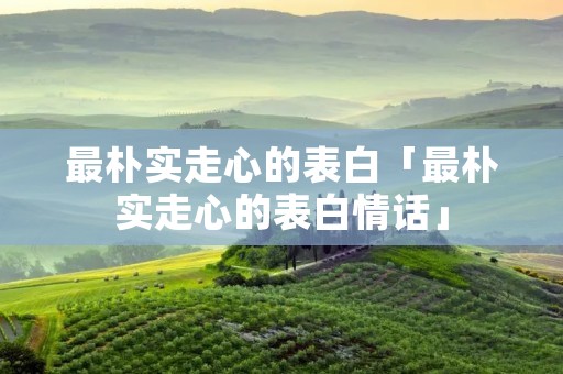 最朴实走心的表白「最朴实走心的表白情话」