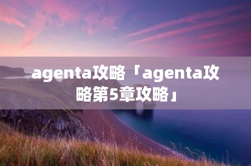 agenta攻略「agenta攻略第5章攻略」