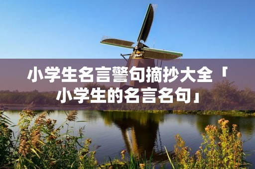 小学生名言警句摘抄大全「小学生的名言名句」 小学生名言警句摘抄大全「小学生的名言名句」