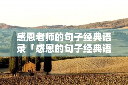 感恩老师的句子经典语录「感恩的句子经典语录」 感恩老师的句子经典语录「感恩的句子经典语录」