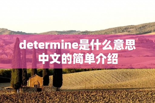 determine是什么意思中文的简单介绍