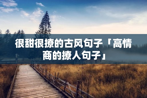 很甜很撩的古风句子「高情商的撩人句子」