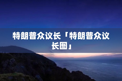 特朗普众议长「特朗普众议长图」