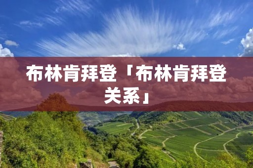 布林肯拜登「布林肯拜登关系」
