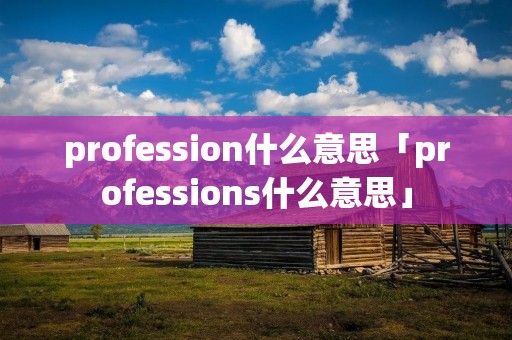 profession什么意思「professions什么意思」