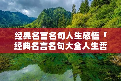 经典名言名句人生感悟「经典名言名句大全人生哲理」 经典名言名句人生感悟「经典名言名句大全人生哲理」