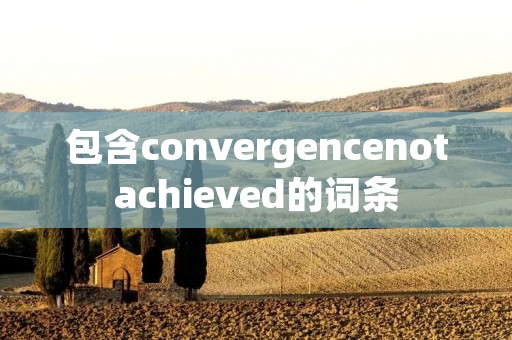 包含convergencenotachieved的词条 包含convergencenotachieved的词条