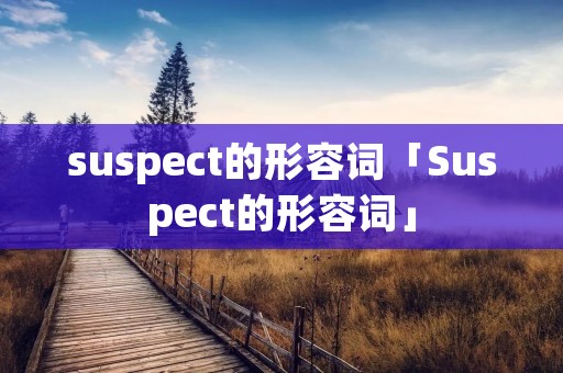 suspect的形容词「Suspect的形容词」