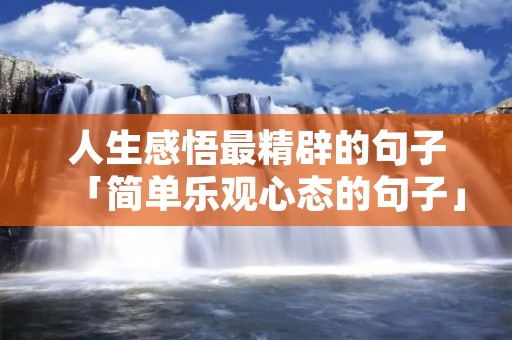 人生感悟最精辟的句子「简单乐观心态的句子」