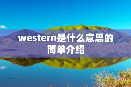 western是什么意思的简单介绍