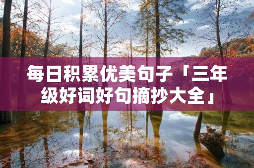每日积累优美句子「三年级好词好句摘抄大全」