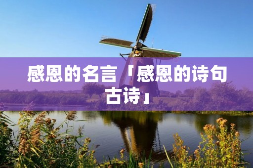 感恩的名言「感恩的诗句古诗」