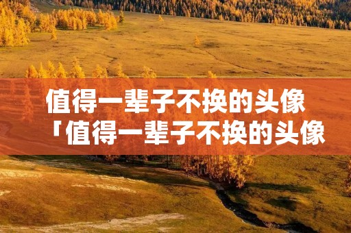 值得一辈子不换的头像「值得一辈子不换的头像女」