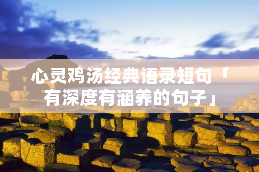 心灵鸡汤经典语录短句「有深度有涵养的句子」