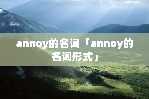 annoy的名词「annoy的名词形式」