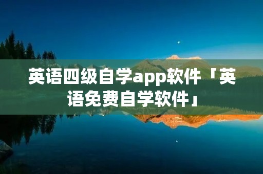 英语四级自学app软件「英语免费自学软件」