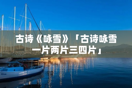 古诗《咏雪》「古诗咏雪一片两片三四片」
