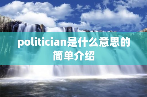 politician是什么意思的简单介绍
