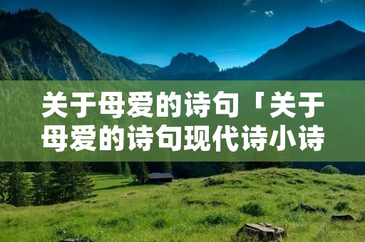 关于母爱的诗句「关于母爱的诗句现代诗小诗」