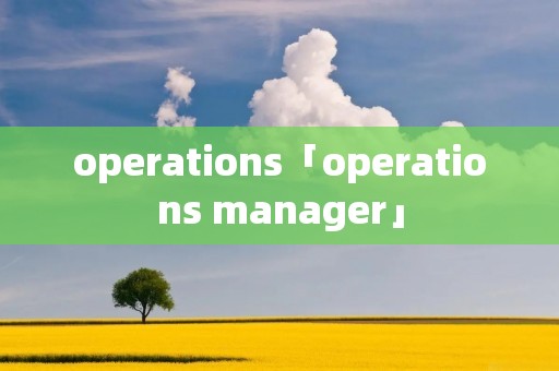 operations「operations manager」
