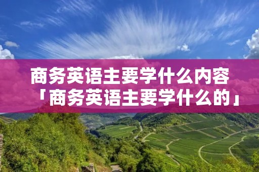 商务英语主要学什么内容「商务英语主要学什么的」