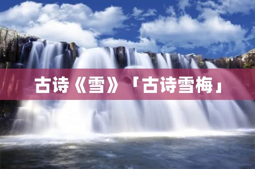 古诗《雪》「古诗雪梅」
