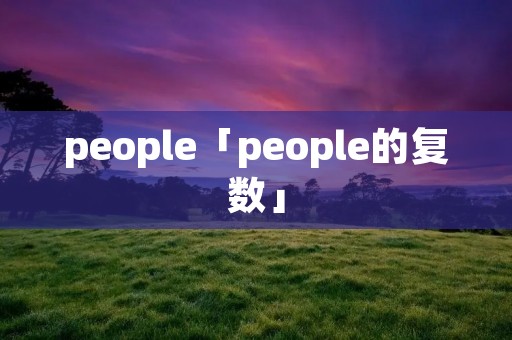 people「people的复数」