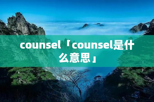 counsel「counsel是什么意思」