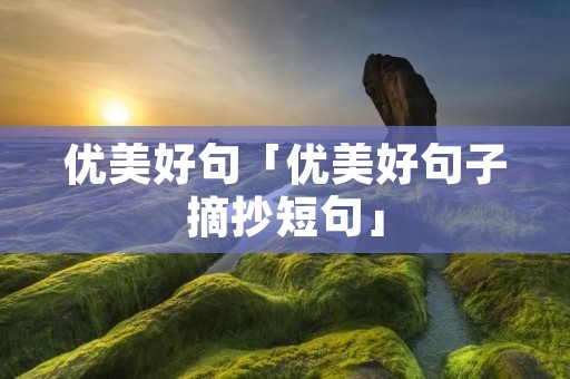 优美好句「优美好句子摘抄短句」