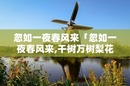 忽如一夜春风来「忽如一夜春风来,千树万树梨花开是谁写的」
