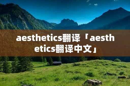 aesthetics翻译「aesthetics翻译中文」 aesthetics翻译「aesthetics翻译中文」