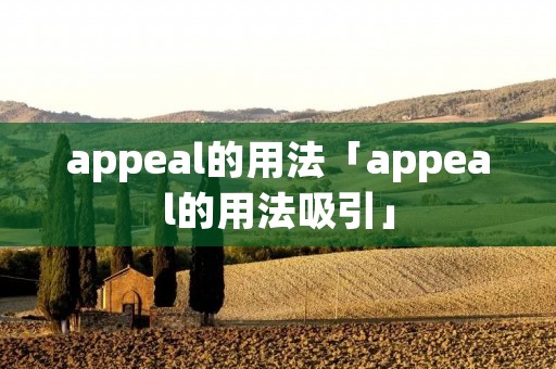 appeal的用法「appeal的用法吸引」