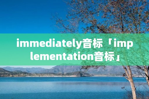 immediately音标「implementation音标」