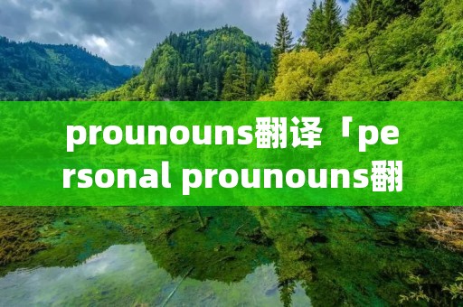 prounouns翻译「personal prounouns翻译」
