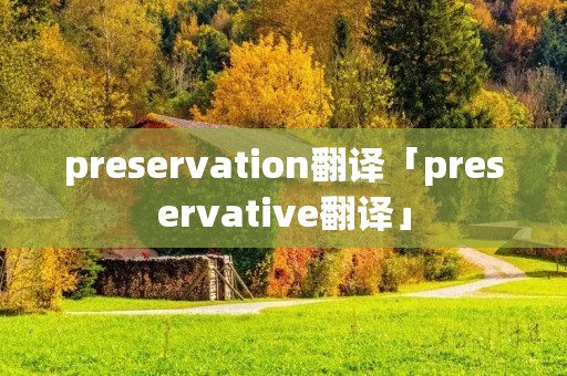 preservation翻译「preservative翻译」