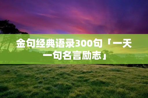 金句经典语录300句「一天一句名言励志」