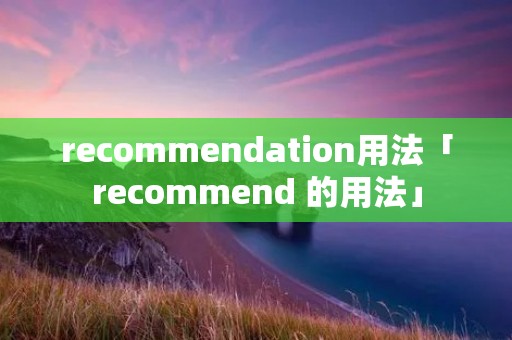 recommendation用法「recommend 的用法」