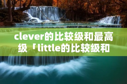 clever的比较级和最高级「little的比较级和最高级」 clever的比较级和最高级「little的比较级和最高级」