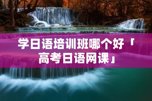 学日语培训班哪个好「高考日语网课」